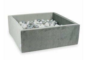 Ballenbak - grijs - vierkant - 110x110x40cm - 600 ballen