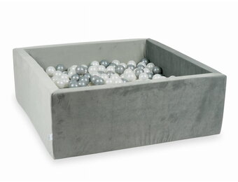 Ballenbak - grijs - vierkant - 110x110x40cm - 600 ballen
