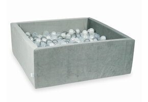 Ballenbak - 600 ballen - grijs - vierkant - 110x110X40cm