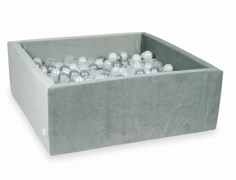 Ballenbak - 600 ballen - grijs - vierkant - 110x110X40cm