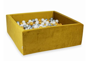 Ballenbak - 600 ballen - goud - 110x110x40 cm - vierkant