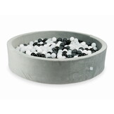 Ballenbak - 130x30cm - 600 ballen - rond - grijs, multicolour