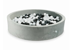 Ballenbak - 130x30cm - 600 ballen - rond - grijs, multicolour