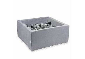 Ballenbak - 90x90x40 cm - 400 ballen - vierkant - grijs