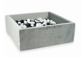Ballenbak - grijs - 110x110x40cm - vierkant - 600 ballen