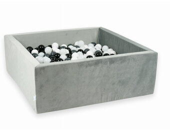Ballenbak - grijs - 110x110x40cm - vierkant - 600 ballen
