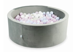 Ballenbak - 110x40cm - 500 ballen - rond - grijs, multicolour