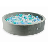 Ballenbak - 600 ballen - 130x30cm - grijs, multicolour - rond