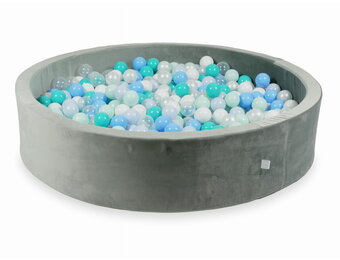 Ballenbak - 600 ballen - 130x30cm - grijs, multicolour - rond