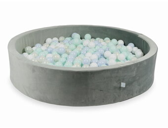 Ballenbak - 130x30cm - 600 ballen - grijs, multicolour - rond