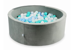 Ballenbak - 110x40cm - rond - 500 ballen - grijs, blauw