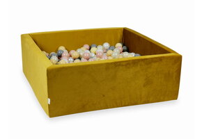 Ballenbak - goud - 600 ballen - vierkant - 110x110x40cm