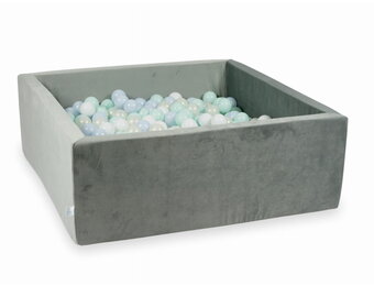 Ballenbak - 600 ballen - grijs - 110x110X40cm - vierkant