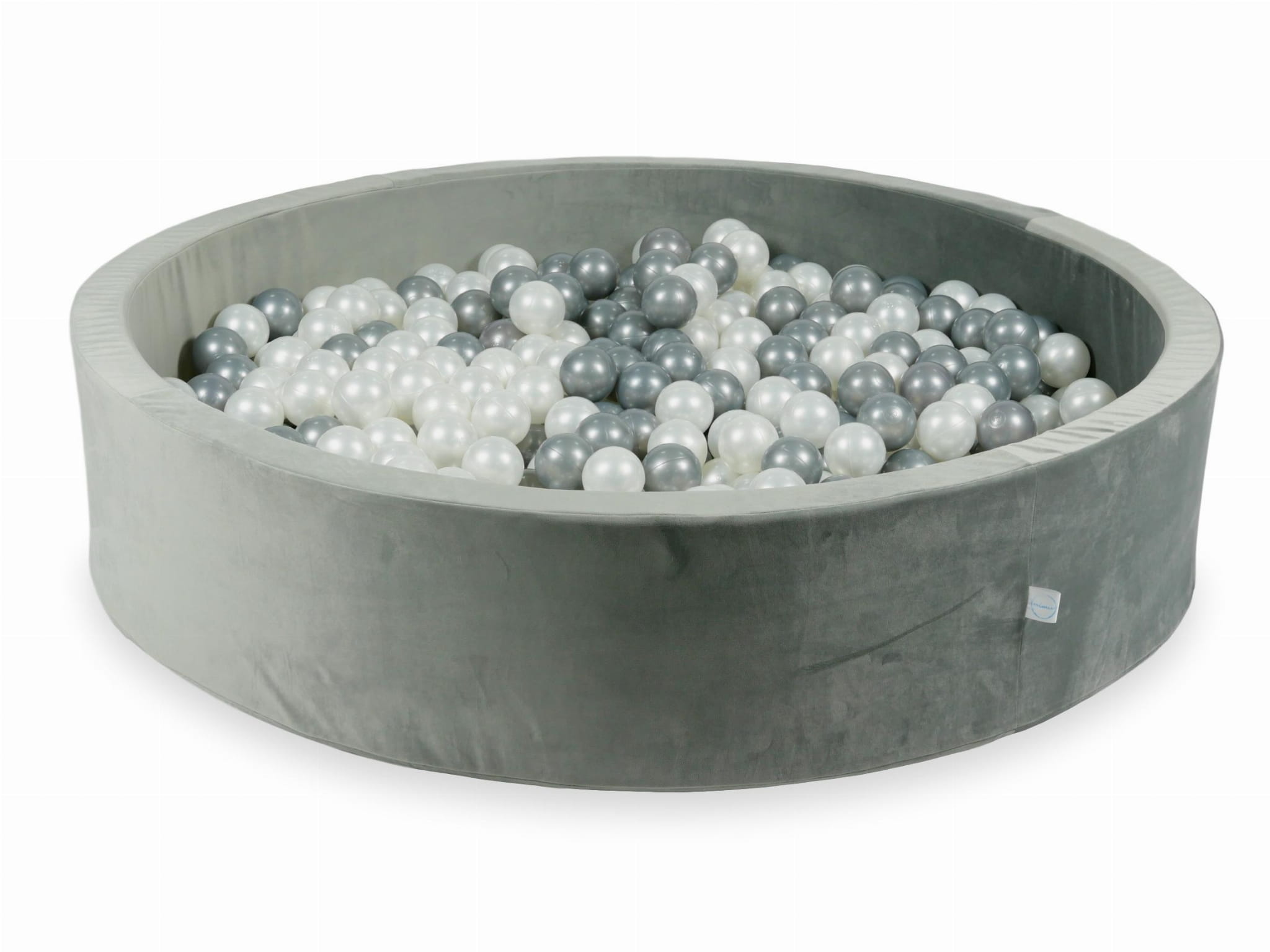 Ballenbak - grijs, multicolour - rond - 130x30cm - 600 ballen