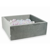 Ballenbak - vierkant - grijs - 110x110x40cm - 600 ballen