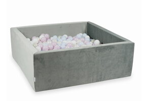 Ballenbak - vierkant - grijs - 110x110x40cm - 600 ballen