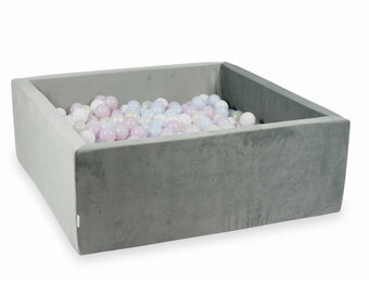 Ballenbak - vierkant - grijs - 110x110x40cm - 600 ballen
