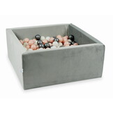 Ballenbak - 90x90x40cm - vierkant - 400 ballen - grijs