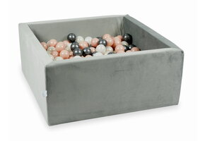 Ballenbak - 90x90x40cm - vierkant - 400 ballen - grijs