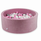Ballenbak - 110x40cm - rond - roze, multicolour - 500 ballen