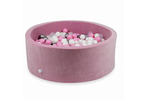Ballenbak - 110x40cm - rond - roze, multicolour - 500 ballen