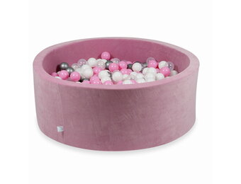 Ballenbak - 110x40cm - rond - roze, multicolour - 500 ballen