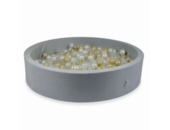 Ballenbak - rond - 130x30cm - 600 ballen - grijs, multicolour