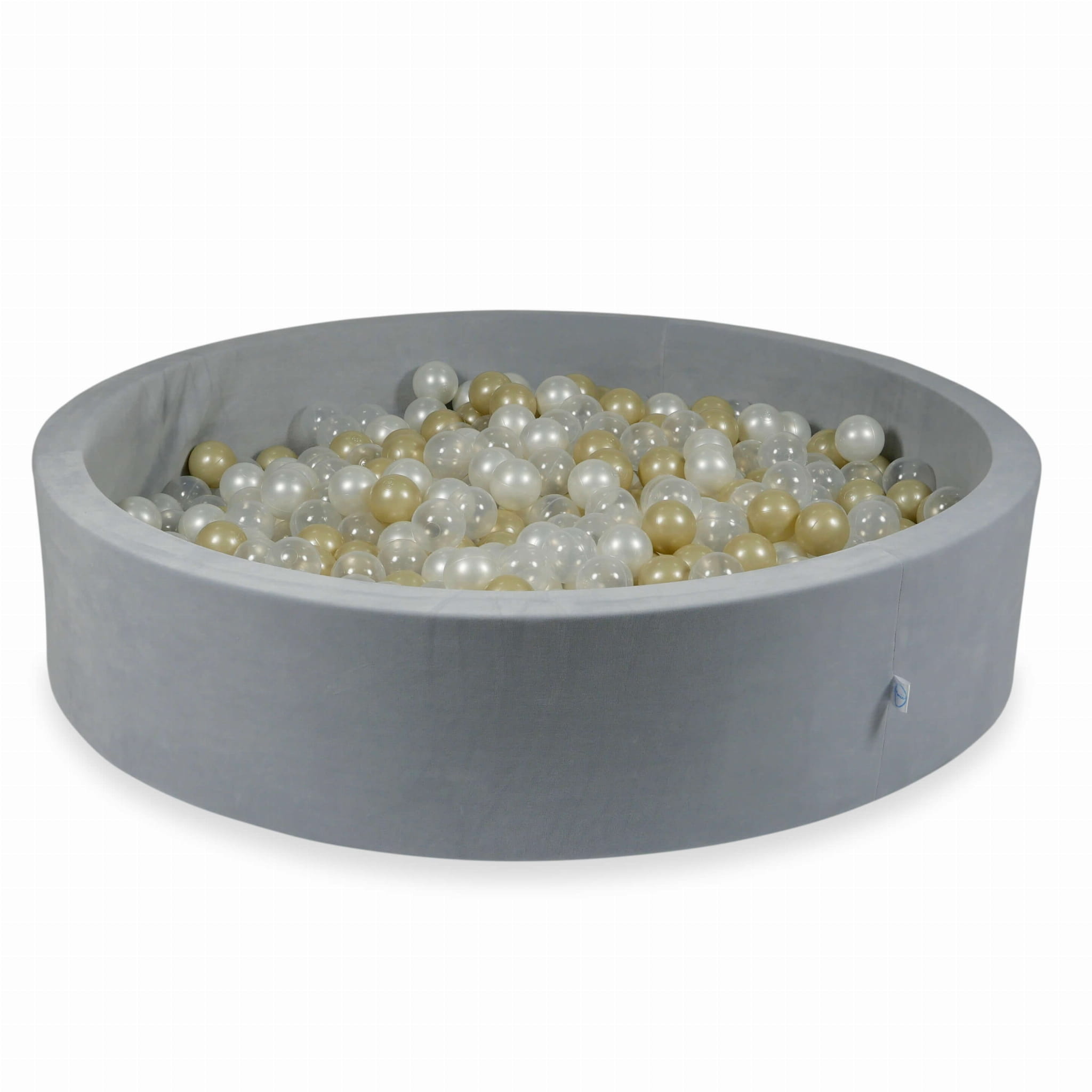 Ballenbak - rond - 130x30cm - 600 ballen - grijs, multicolour
