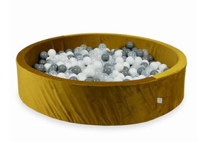 Ballenbak - rond - 600 ballen - 130x30cm - goud, multicolour