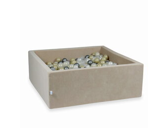 Ballenbak - 600 ballen - beige - vierkant - 110x110X40cm