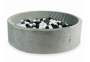 Ballenbak - rond - 700 ballen - 130x40cm - grijs, multicolour