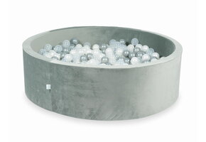Ballenbak - rond - 130x40cm - grijs, multicolour - 700 ballen