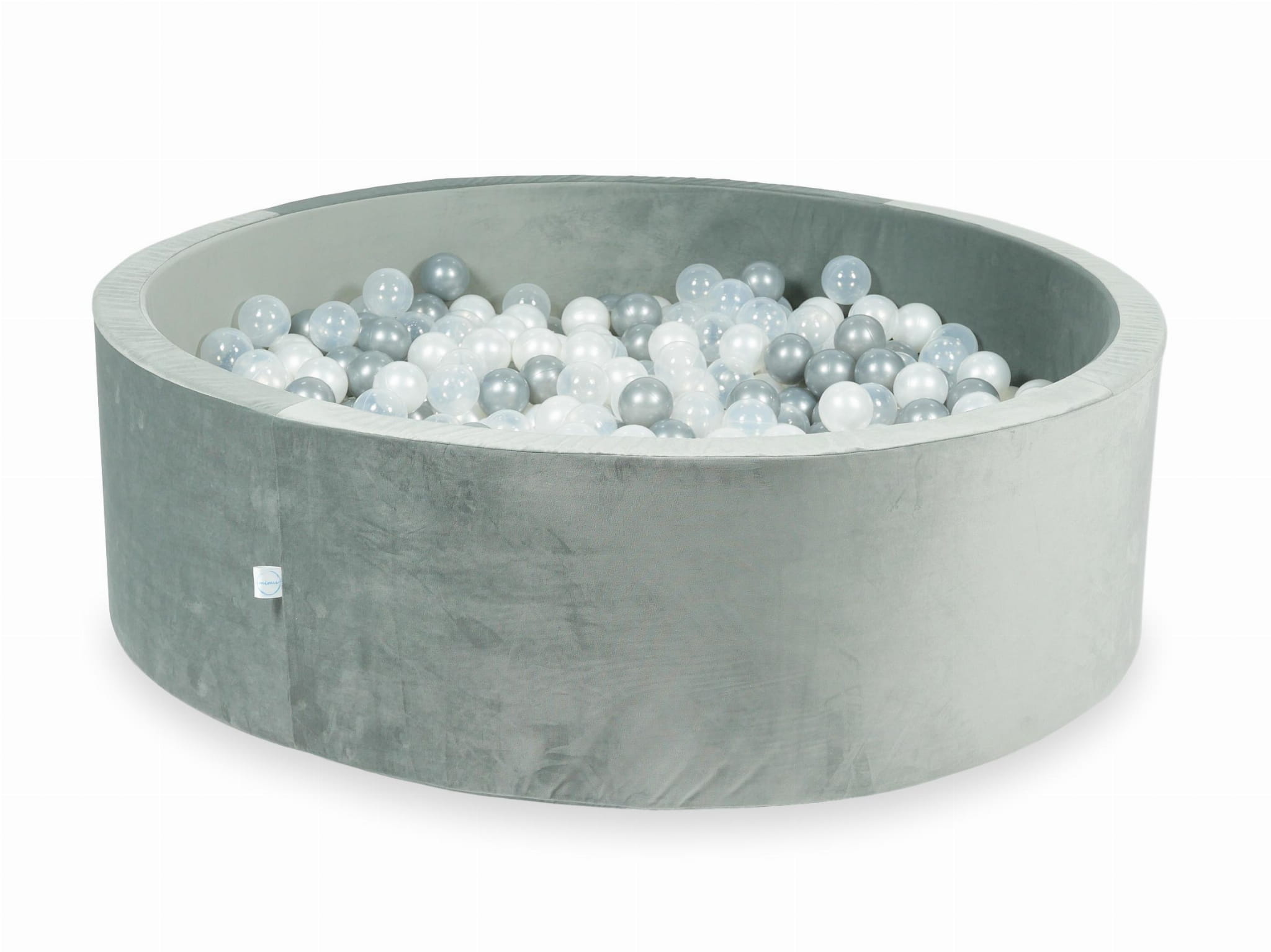 Ballenbak - rond - 130x40cm - grijs, multicolour - 700 ballen