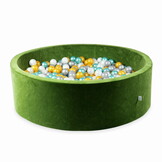 Ballenbak - zacht olijfgroen - 700 ballen - rond - 130x40cm