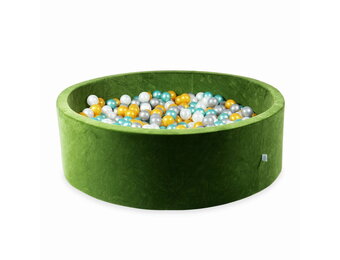 Ballenbak - zacht olijfgroen - 700 ballen - rond - 130x40cm