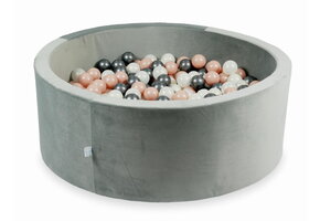 Ballenbak - 110x40cm - grijs, multicolour - rond - 500 ballen