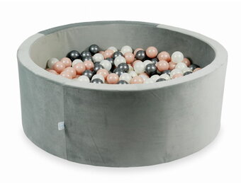 Ballenbak - 110x40cm - grijs, multicolour - rond - 500 ballen
