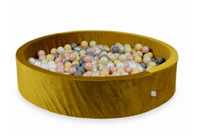 Ballenbak - 600 ballen - 130x30cm - goud, multicolour - rond