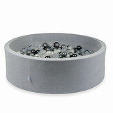 Ballenbak - rond - grijs, parelmoer - 130x40cm - 700 ballen