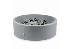 Ballenbak - rond - grijs, parelmoer - 130x40cm - 700 ballen