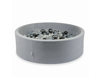 Ballenbak - rond - grijs, parelmoer - 130x40cm - 700 ballen