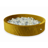 Ballenbak - 600 ballen - rond - 130x30cm - goud, multicolour