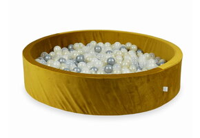 Ballenbak - 600 ballen - rond - 130x30cm - goud, multicolour