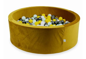Ballenbak - rond - 110x40cm - goud, multicolour - 500 ballen