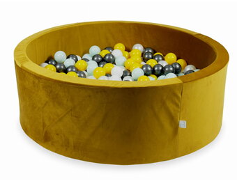 Ballenbak - rond - 110x40cm - goud, multicolour - 500 ballen
