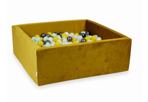 Ballenbak - goud - vierkant - 110x110x40cm - 600 ballen