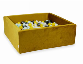 Ballenbak - goud - vierkant - 110x110x40cm - 600 ballen