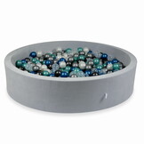 Ballenbak - ⌀ 130x30cm - 600 ballen - grijs, multicolour