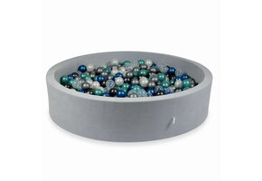 Ballenbak - ⌀ 130x30cm - 600 ballen - grijs, multicolour