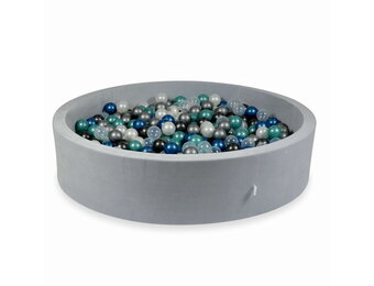 Ballenbak - ⌀ 130x30cm - 600 ballen - grijs, multicolour